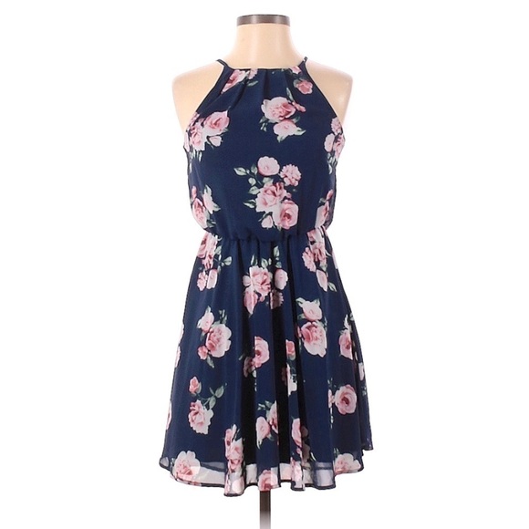 Blue Rain Floral Dress | SIZE XXS - Picture 1 of 5